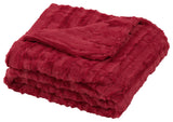 Derby Double Sided Faux Fur Throw Blanket, Chili Pepper
