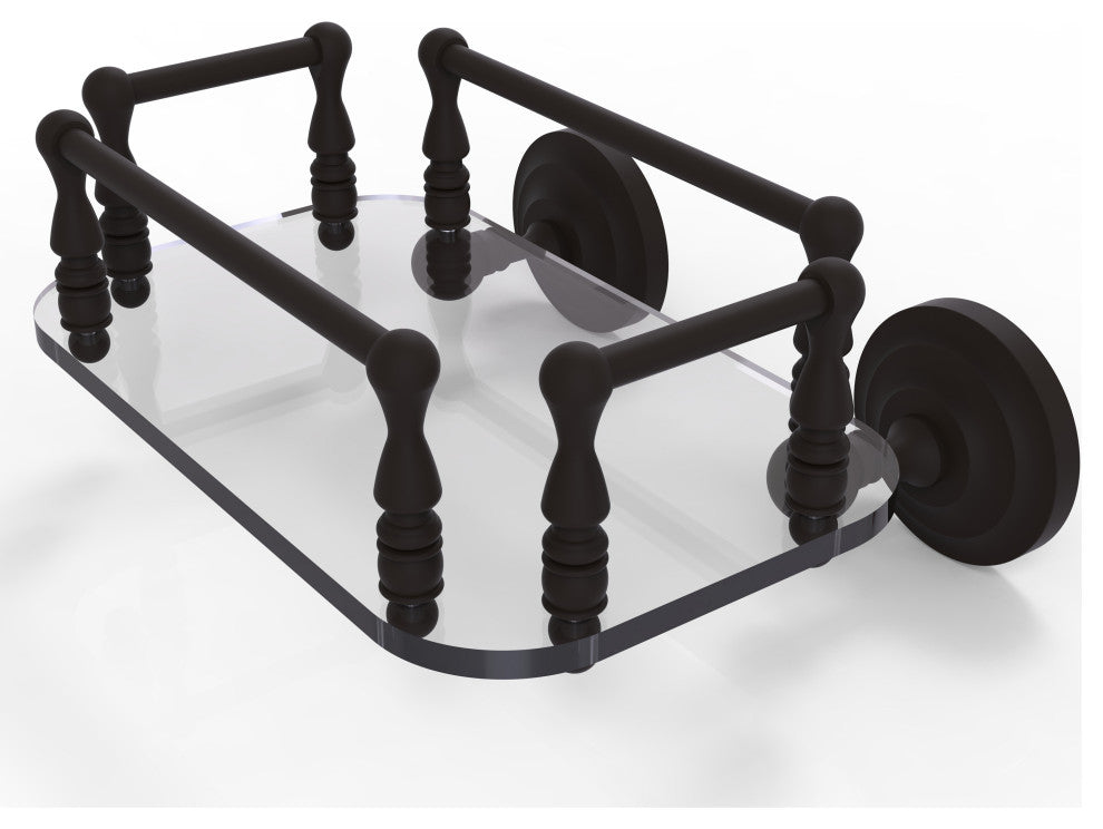 Que New Wall Mounted Glass Guest Towel Tray, Oil Rubbed Bronze