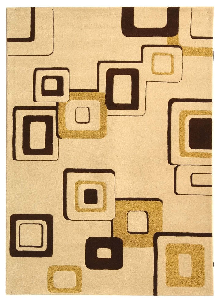 Safavieh Soho soh711a Geometric Rug, Beige/Brown, 6'0"x6'0" Round