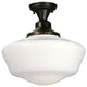 Meyda lighting 30268 16"W Revival Schoolhouse With Traditional Globe Flushmount