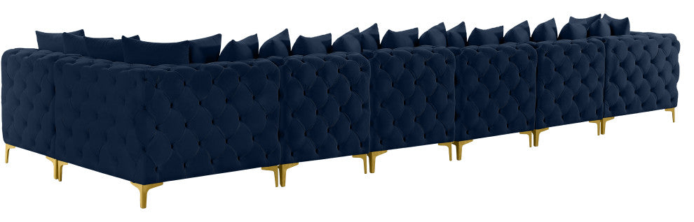 Tremblay Modular Sectional, Navy, L-Shaped, 7-Piece: Armless (5), Corner (2)