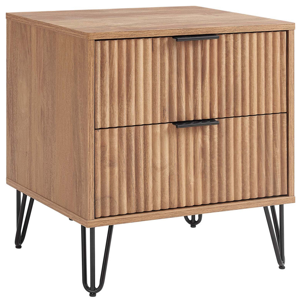 Manhattan Comfort Dumbo Nightstand, Golden Brown