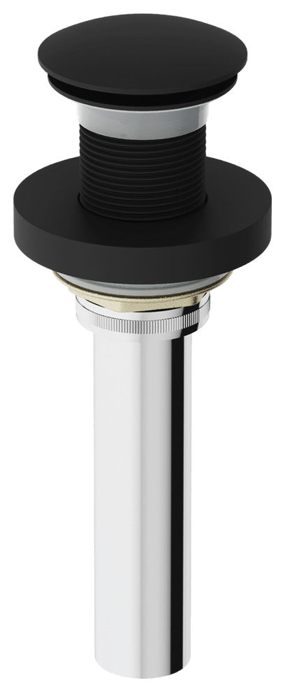 VIGO 1.75" W Bathroom Sink Pop-Up Drain, Matte Black, Without Overflow, Vessel, With Mounting Ring