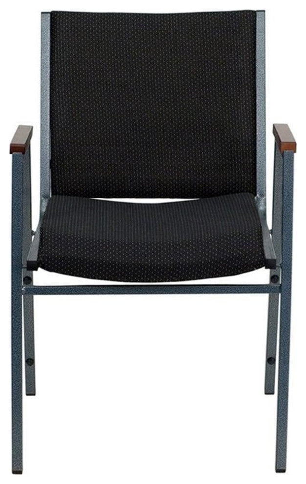 Flash Furniture Hercules Upholstered Stacking Chair in Black