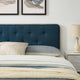 Platform Bed Frame, Twin Size, Wood, Grey Gray Navy Blue, Modern Contemporary