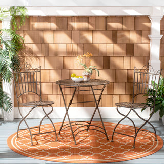 Safavieh Belen Bistro Set, One Table and Two Chairs Black Rust