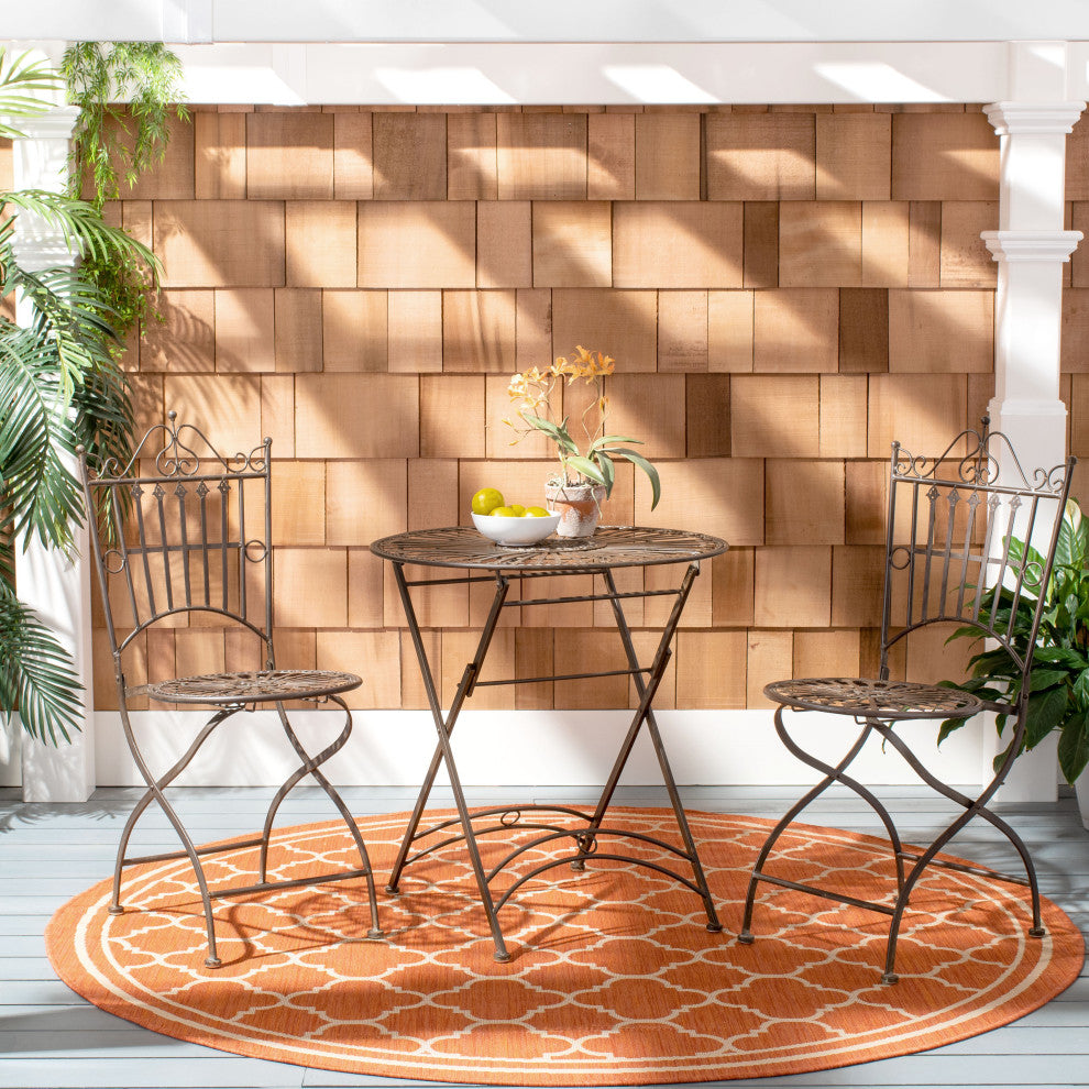 Safavieh Belen Bistro Set, One Table and Two Chairs Black Rust