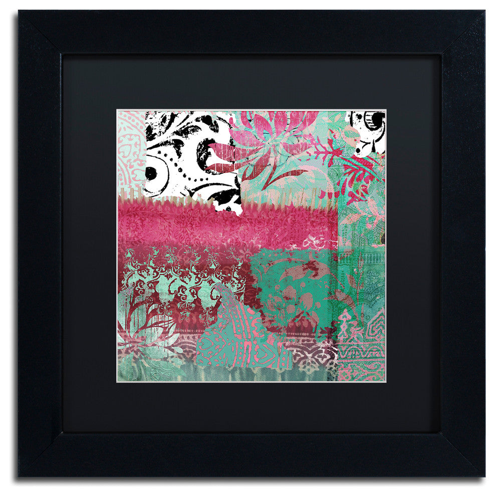 Color Bakery 'Serendipity I' Matted Framed Art, Black Frame, Black Mat, 11x11