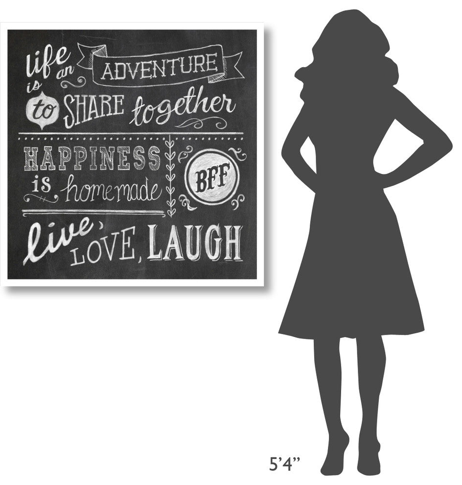 "Inspiration Chalkboard II" Digital Paper Print by Mary Urban, 38"x38"