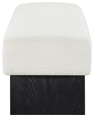Alora Upholstered Bench, Cream, Black Finish