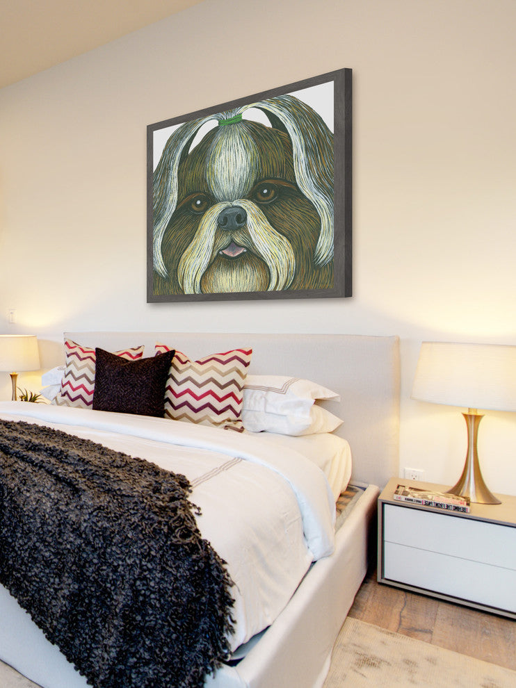 "Shih Tzu" Framed Painting Print, 12"x12"