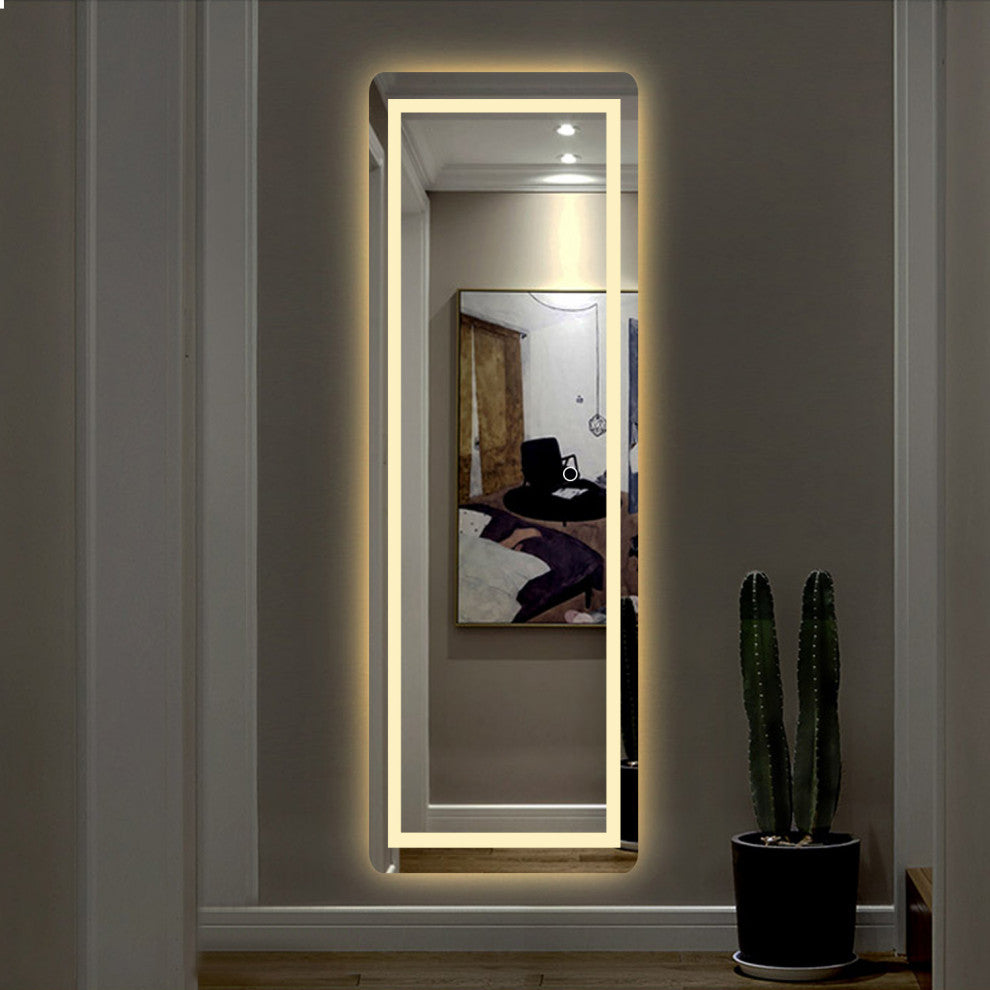 LED Strip Rounded Rectangle Wall Mirror
