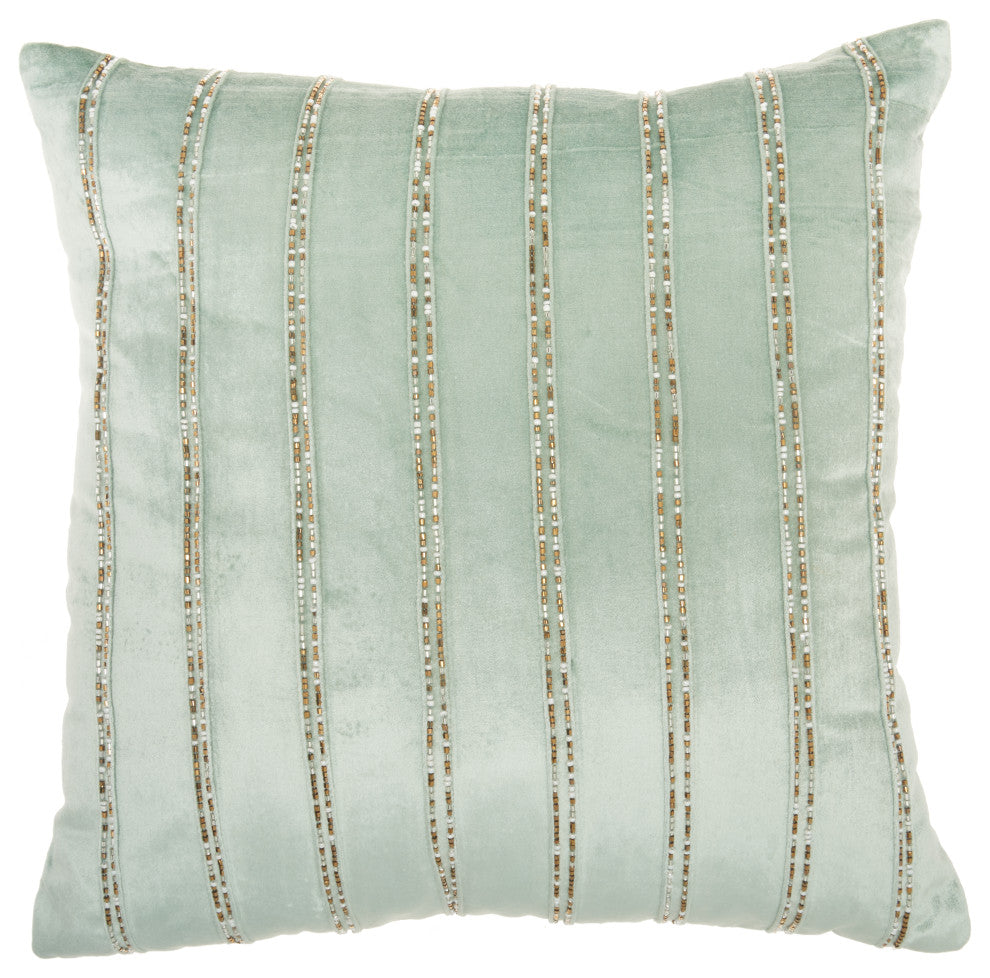 Mina Victory AZ217 Throw Pillow, Celadon, 20"x20"