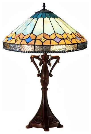 NICHOLAS Tiffany-Style Mission Stained Glass Table Lamp, 25"