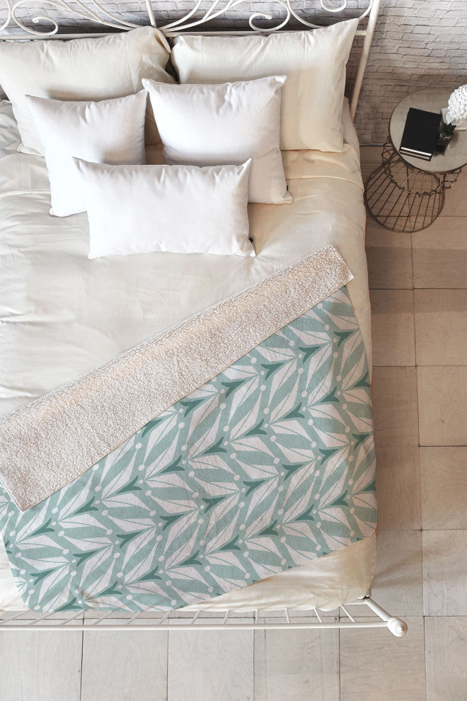 Heather Dutton Tulipa Mist Fleece Throw Blanket