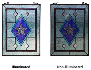 CHLOE Lighting Lonestar Tiffany Rectangular Window Panel