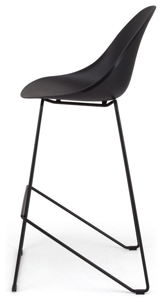 Seline Series ModernAccent Kitchen/Bar CounterStool w Black Steel Legs(Set of 2)