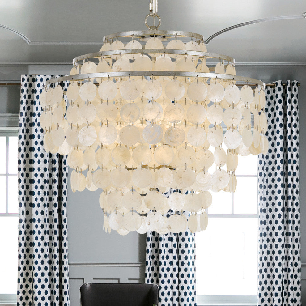 Brielle 4 Light Antique Silver Chandelier