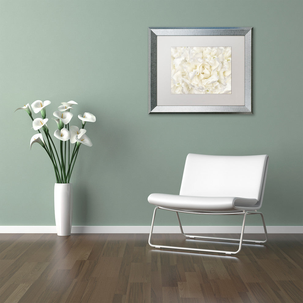 Cora Niele 'White Peony Flower' Matted Framed Art