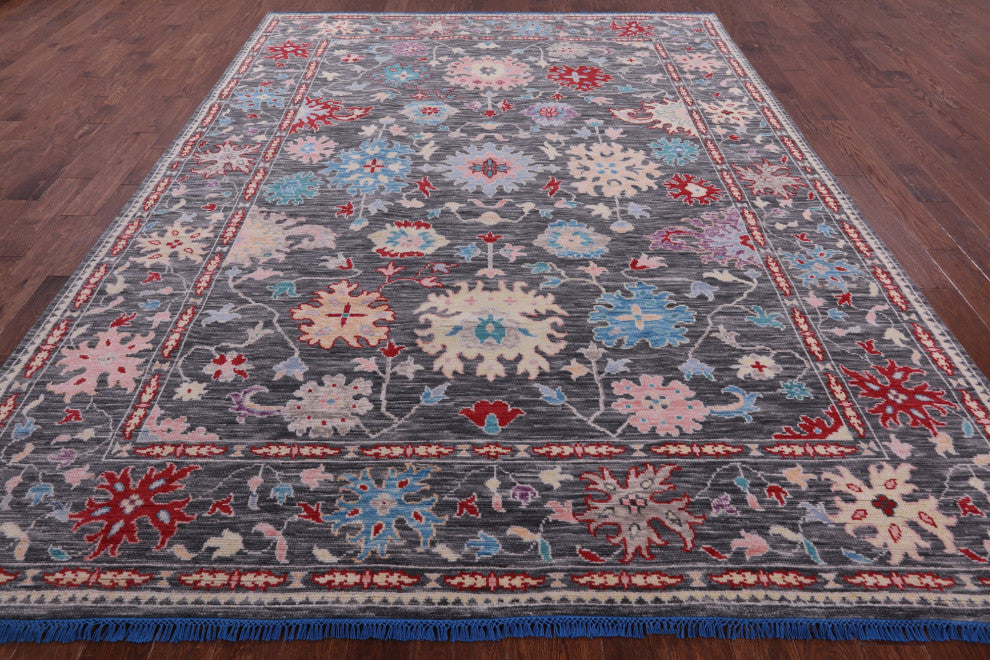 Turkish Oushak Handmade Wool Rug 8' 11" X 11' 11" - Q15661