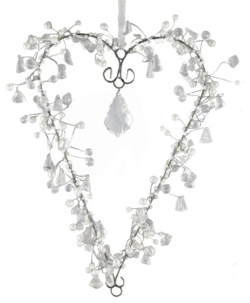 Beaded Heart with Crystal large