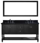 Virtu Julianna 72" Double Bathroom Vanity, Espresso With Faucet and Mirror