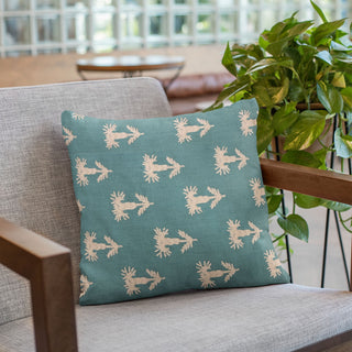 Plutus Blue Growth Motif Luxury Throw Pillow, 18"x18"