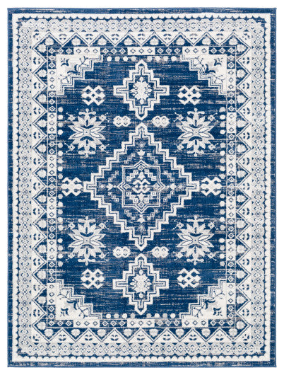 Surya Roma ROM-2318 7'10"x10' Rug, Dark Blue/Medium Gray/Light Gray/White