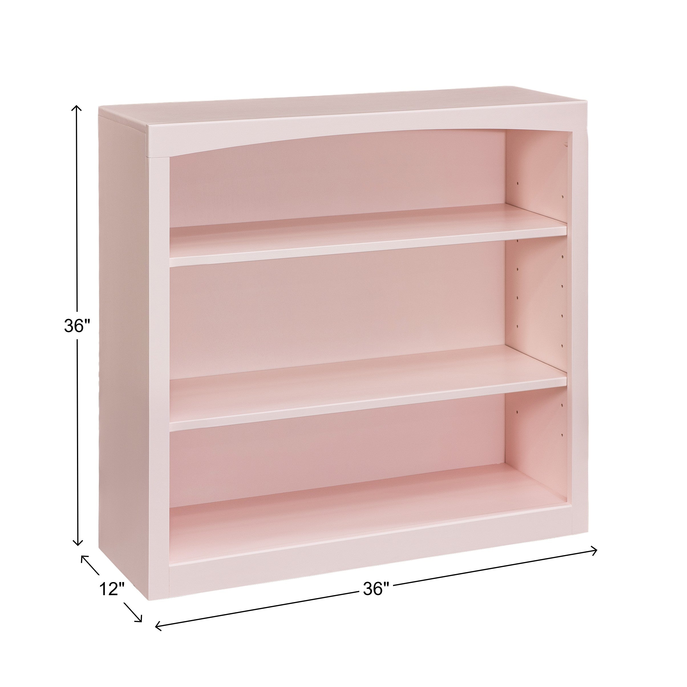 Solid Wood Bookcase 36x36, Blush Pink