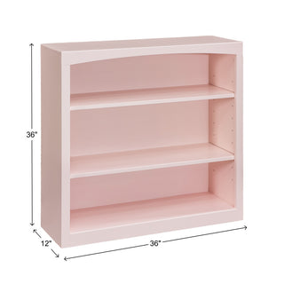Solid Wood Bookcase 36x36, Blush Pink