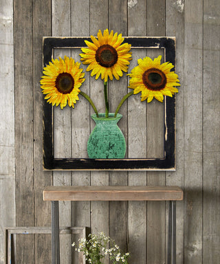 Sunflowers in Frame Wooden Wall Decor