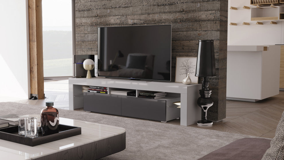 REVA 190 TV Stand, White/Grey