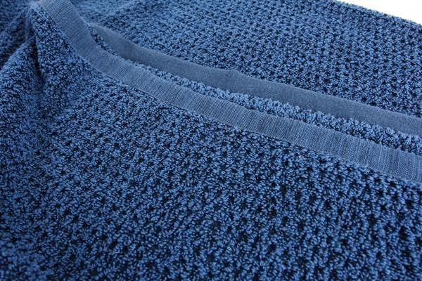 Everplush Quick Dry Diamond Jacquard Bath Towel, Set of 2, Navy Blue