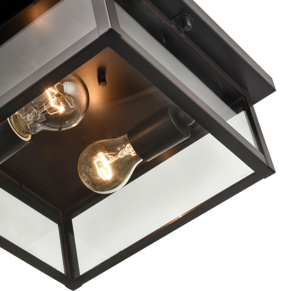 2 Light 12 in. Powder Coat Bronze Outdoor