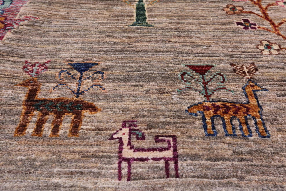 5' 1" X 6' 9" Tribal Persian Gabbeh Handmade Wool Rug Q9978