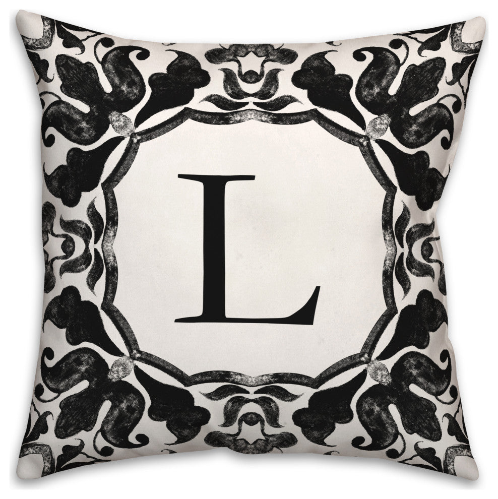 L Monogram 18x18 Indoor / Outdoor Pillow