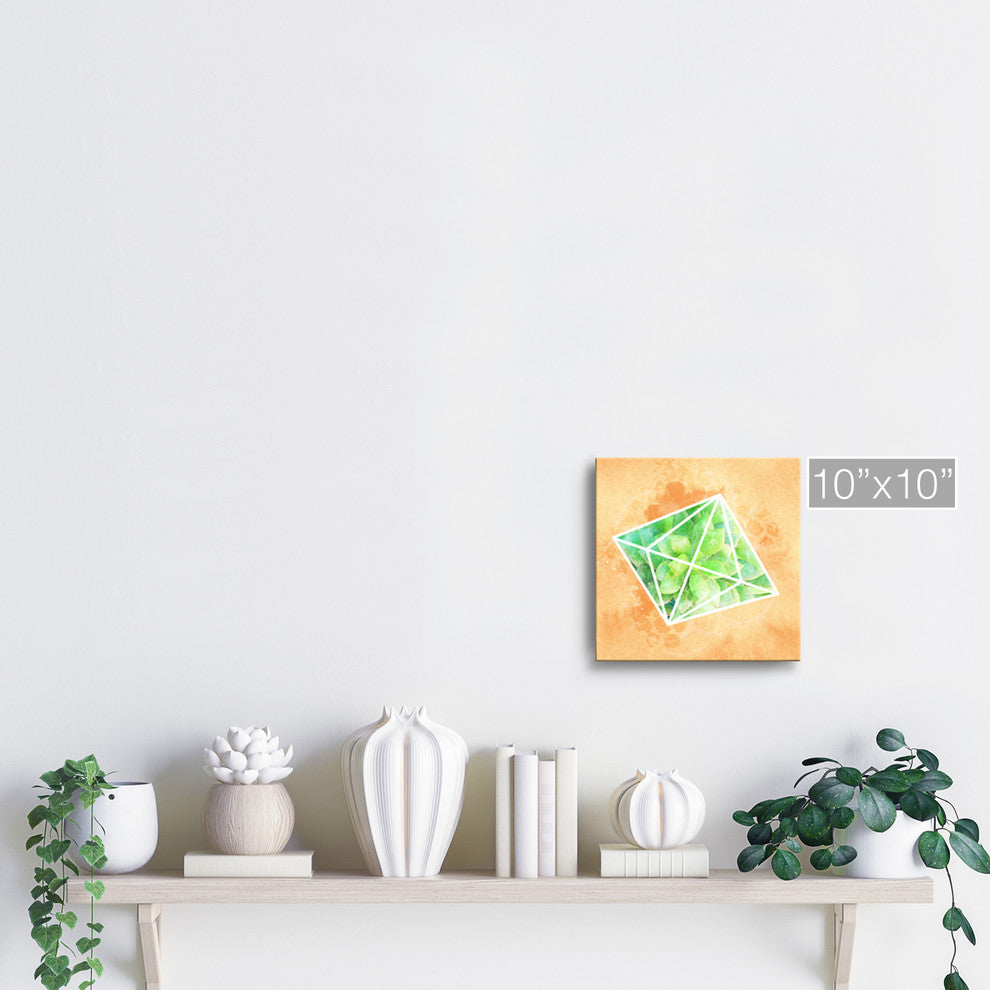 Ready2HangArt 'Crystal Terrarium' Wrapped Canvas Succulent Wall Art, 10"x10"