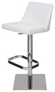 Rome Adjustable Bar Stool Naugahyde Leather, White