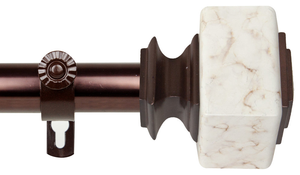 Aubree 1" Diameter Curtain Rod, Bronze, 120-170"