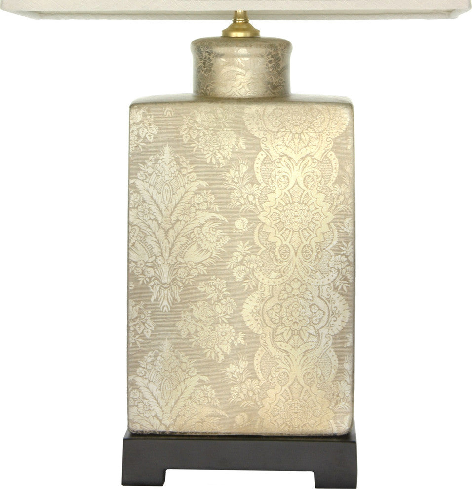 24" Finch in the Blossoms Porcelain Lamp