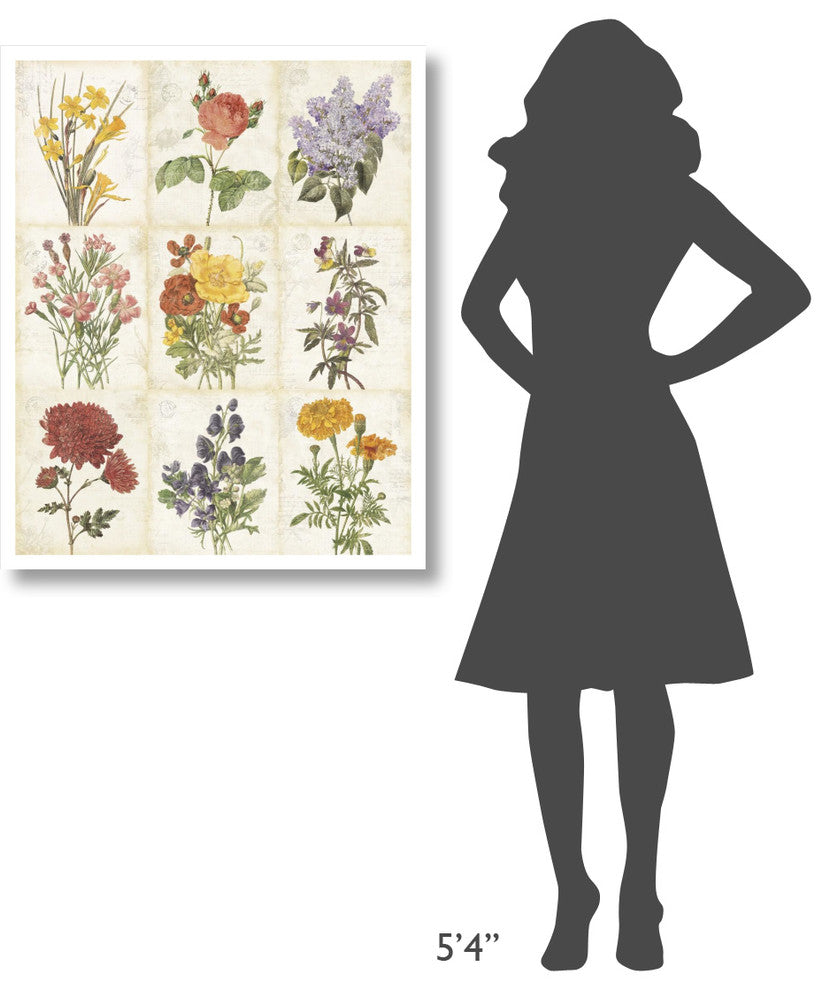 "Flowers of the Month 9 Patch" Digital Paper Print by Katie Pertiet, 30"x37"
