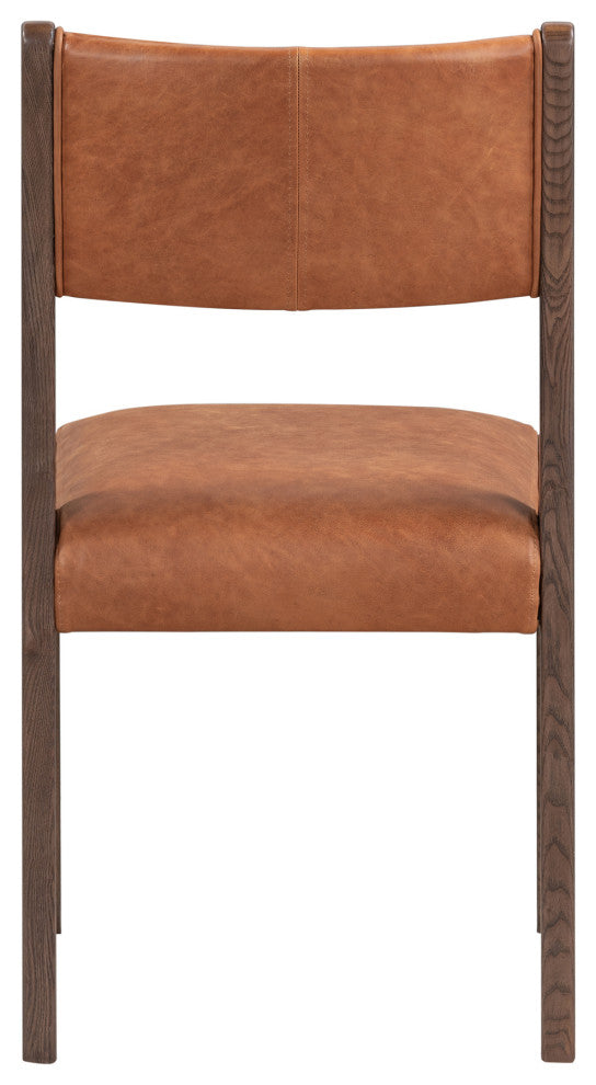 Kosas Home Wayne Top Grain Leather Autumn Brown Dining Chair