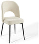 Rouse Upholstered Fabric Dining Side Chair-Black Beige