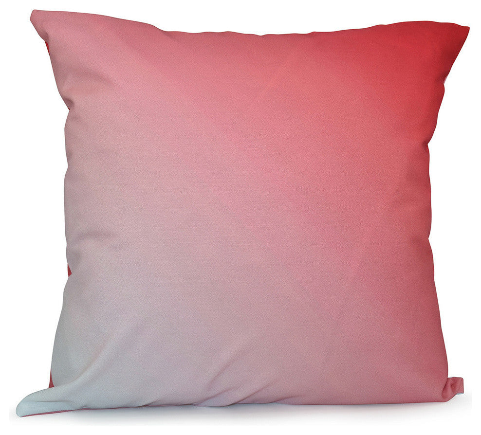 Ombre Decorative Pillow, Coral, 16"x16"