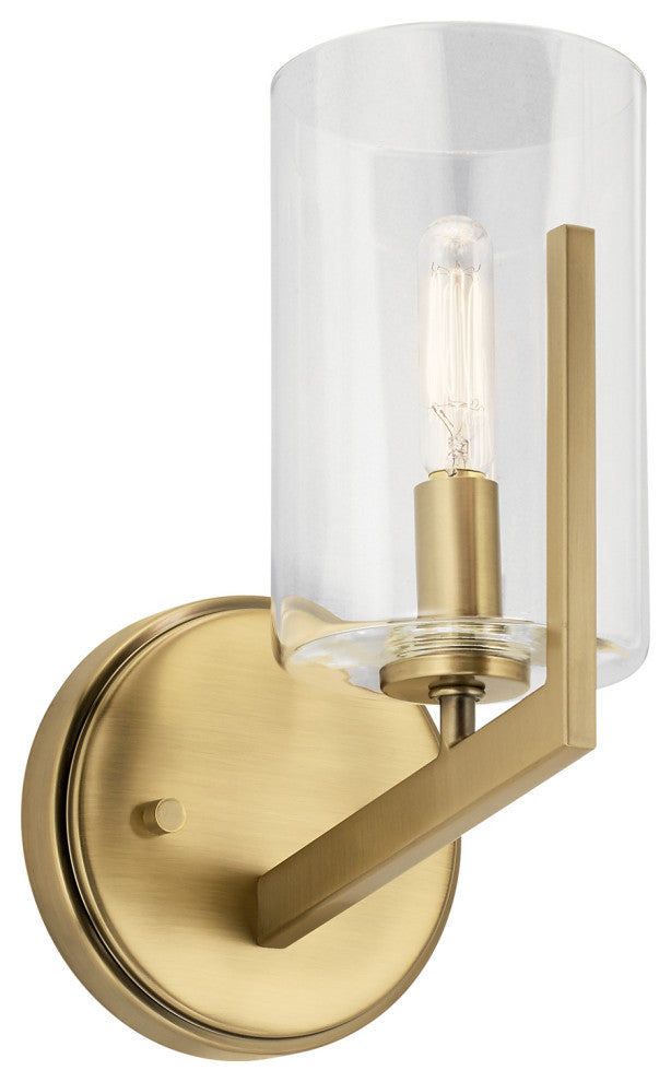 Kichler 52316BNB One Light Wall Sconce, Brushed Natural Brass Finish