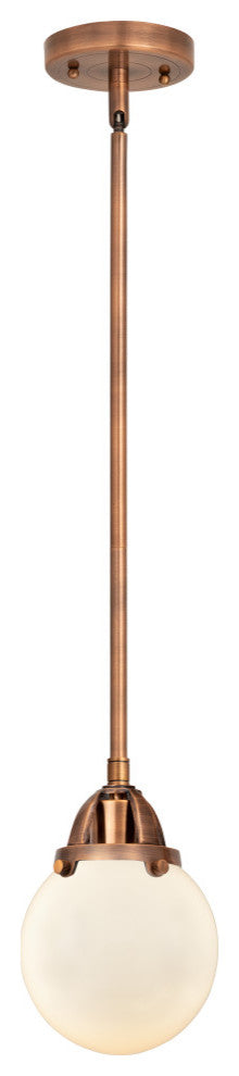 Beacon Mini Pendant, Antique Copper, Matte White, Matte White
