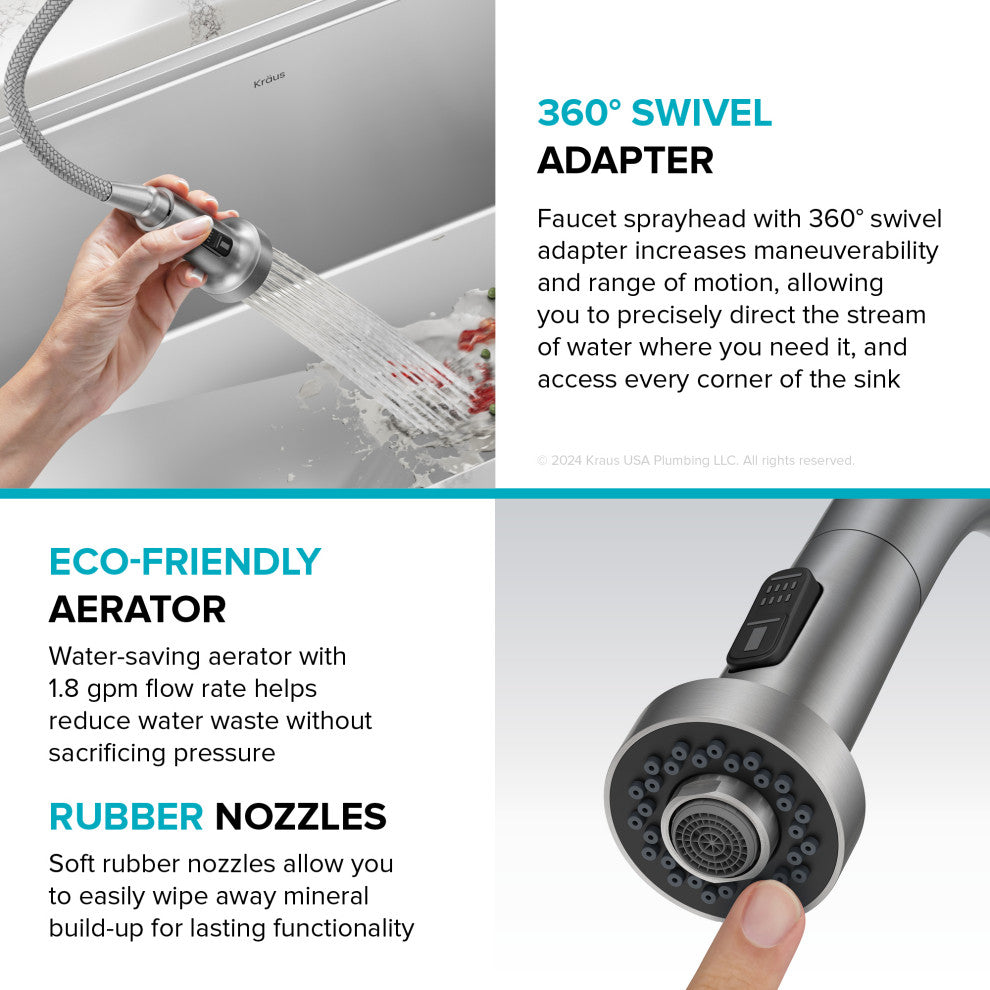 Bolden 2-Function Pull-Down 1-Handle Kitchen Faucet, Brushed Brass