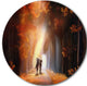 Walking In Park, Landscape Digital Art Disc Metal Wall Art, 23"