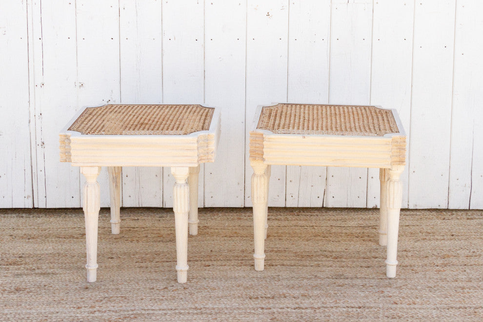 British Colonial Plantation Side Tables, Pair