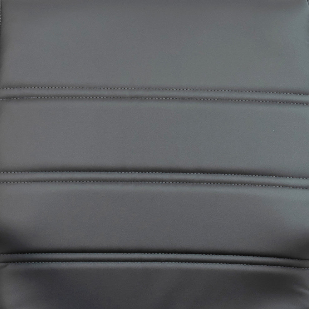 Mid-Back Executive Swivel Office Chair with Metal Frame and Arms, Gray Leatherso